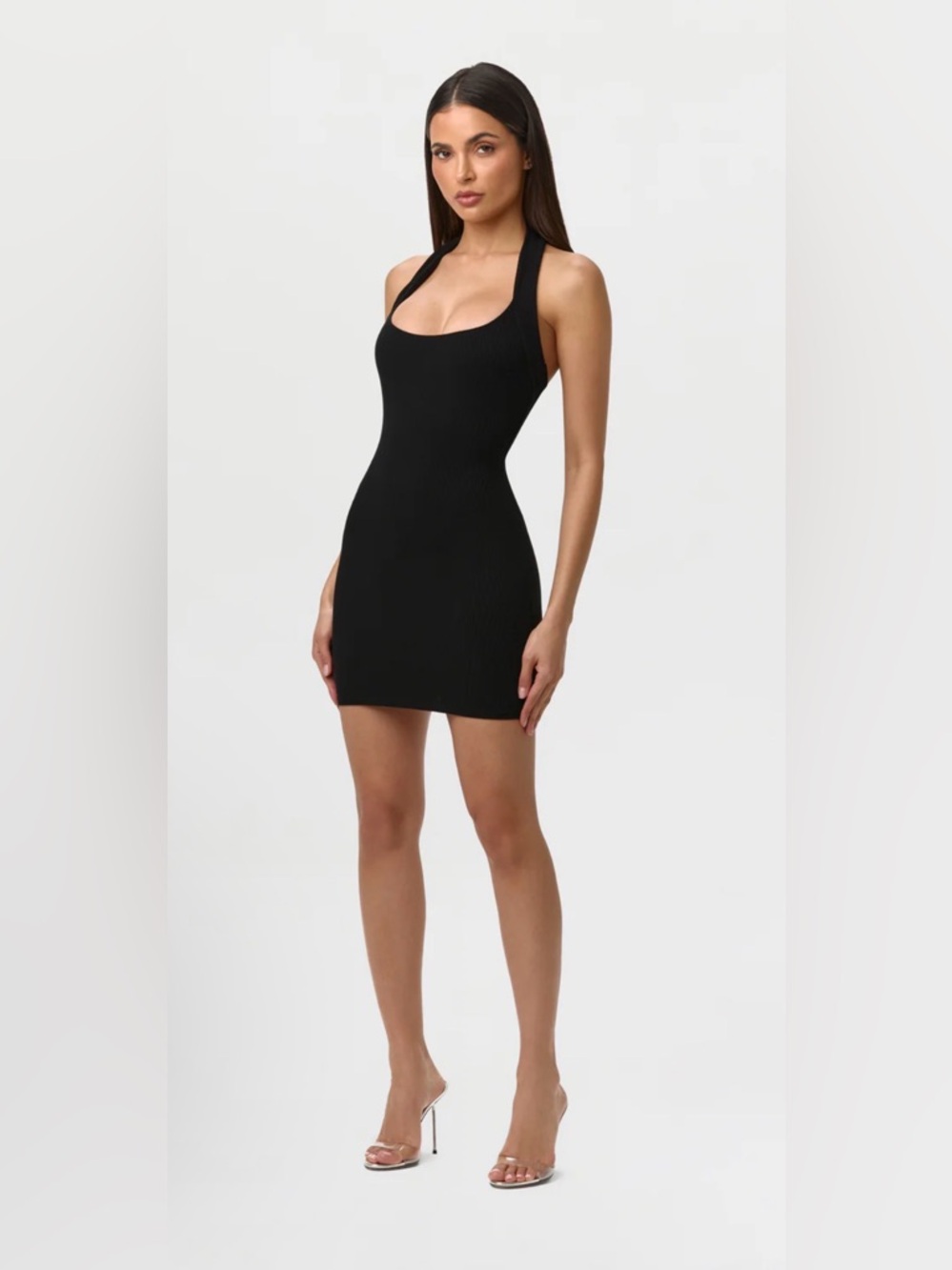 NAKED WARDROBE Snatched Halter Mini Dress